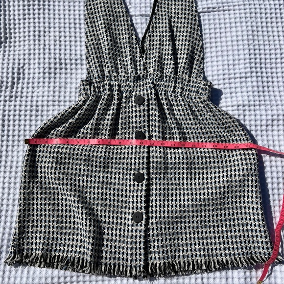 ZARA Tweed Button-Front Pinafore Mini Dress - Picture 15 of 16